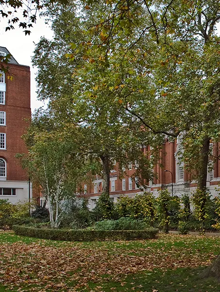 View of the park outside Woburn House