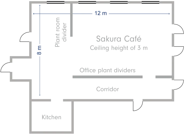 Woburn House Sakura cafe floor plan